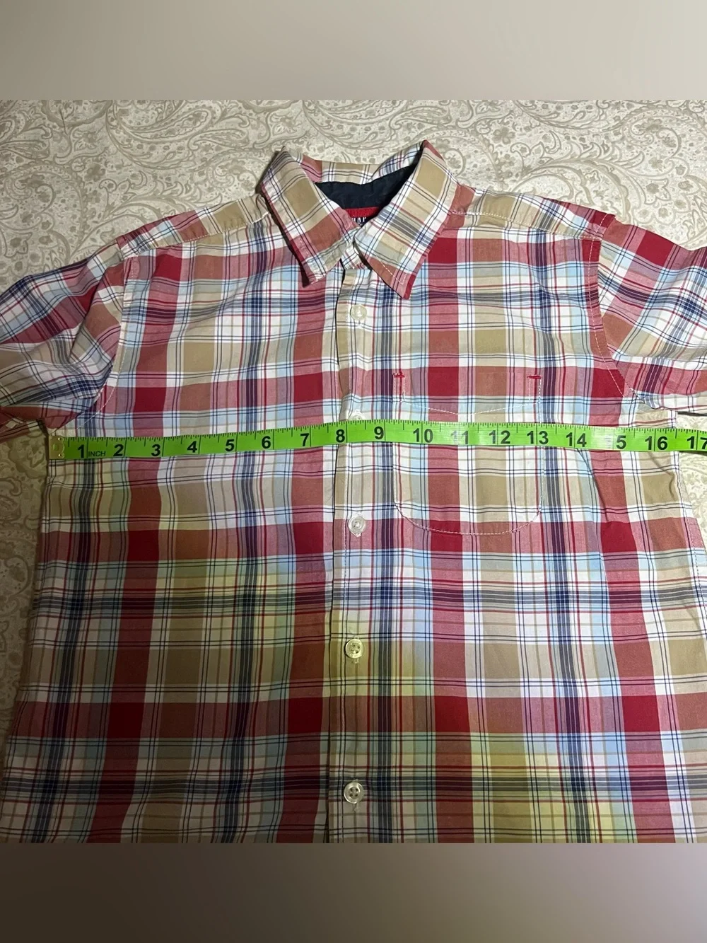 GAP Red Blue Plaid Pocket Button-Down Shirt